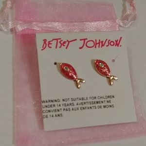 NEW Betsey Johnson Fish Earrings w. Bonus
